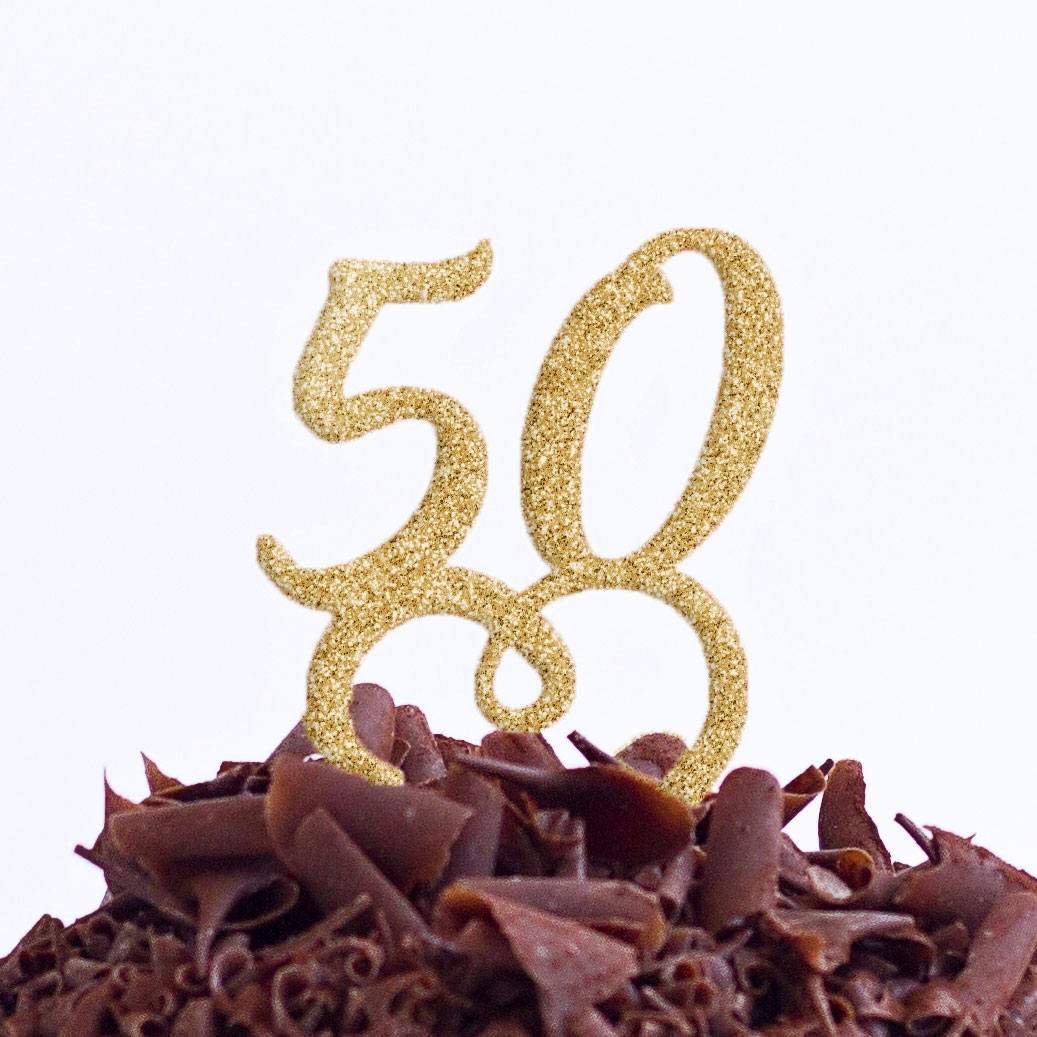 50 Birthday Party Cake Topper - Fifty Cake Topper - 50th Cake Topper - Fiftieth Cake Topper - 50 Decoration - Quick World Wide Dispatch - DirectlyPersonalised