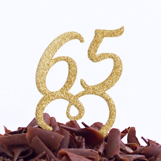 65 Cake Topper Birthday Party Decoration - Sixty Five Cake Topper Decoration - 65th Cake Topper - Quick Dispatch - DirectlyPersonalised
