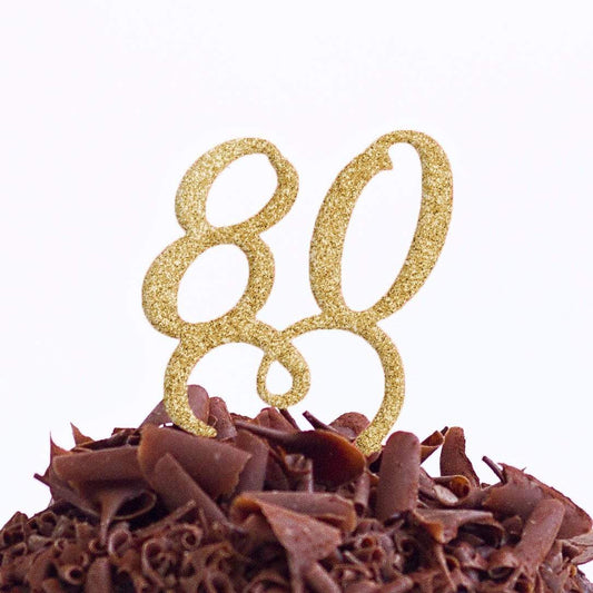 80 Cake Topper Birthday Party Decoration - 80 Cake Topper - Eighty Cake Topper - Quick World Wide Dispatch - DirectlyPersonalised