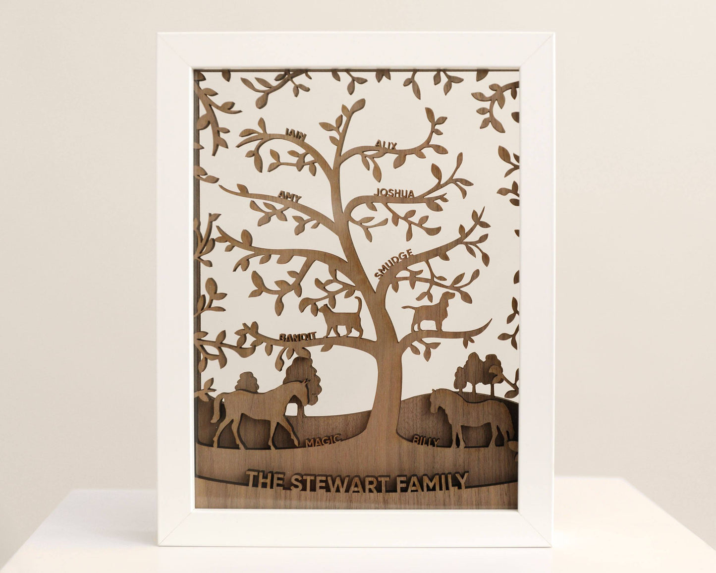 Personalised 3D Family Tree Wood – Fast UK Delivery - DirectlyPersonalised