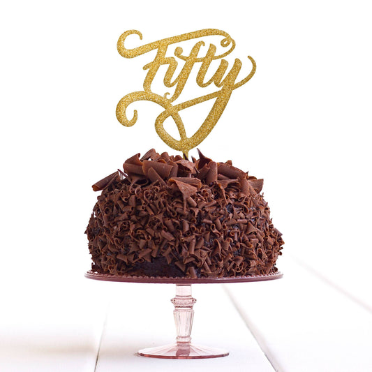 Fifty 50 Fiftieth Cake Topper Birthday Party Decoration Food Safe Regular – Quick Worldwide Dispatch - DirectlyPersonalised