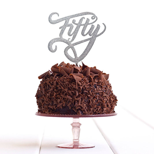 Fifty 50 Fiftieth Cake Topper Birthday Party Decoration Food Safe Regular – Quick Worldwide Dispatch - DirectlyPersonalised