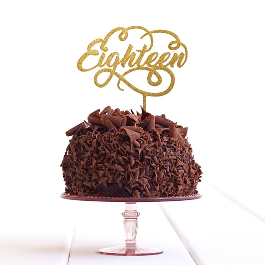Eighteen 18 Eighteenth Cake Topper Birthday Party Decoration Food Safe Regular - Quick World Wide Dispatch - DirectlyPersonalised