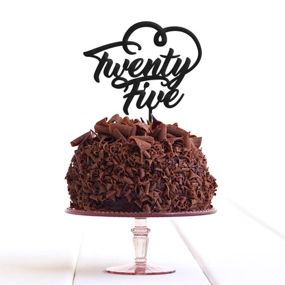 Twenty Five 25 Twenty Fifth Cake Topper Birthday Party Decoration Food Safe Regular - Quick World Wide Dispatch - DirectlyPersonalised