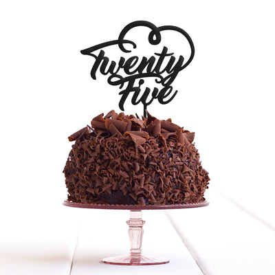 Twenty Five 25 Twenty Fifth Cake Topper Birthday Party Decoration Food Safe Regular - Quick World Wide Dispatch - DirectlyPersonalised