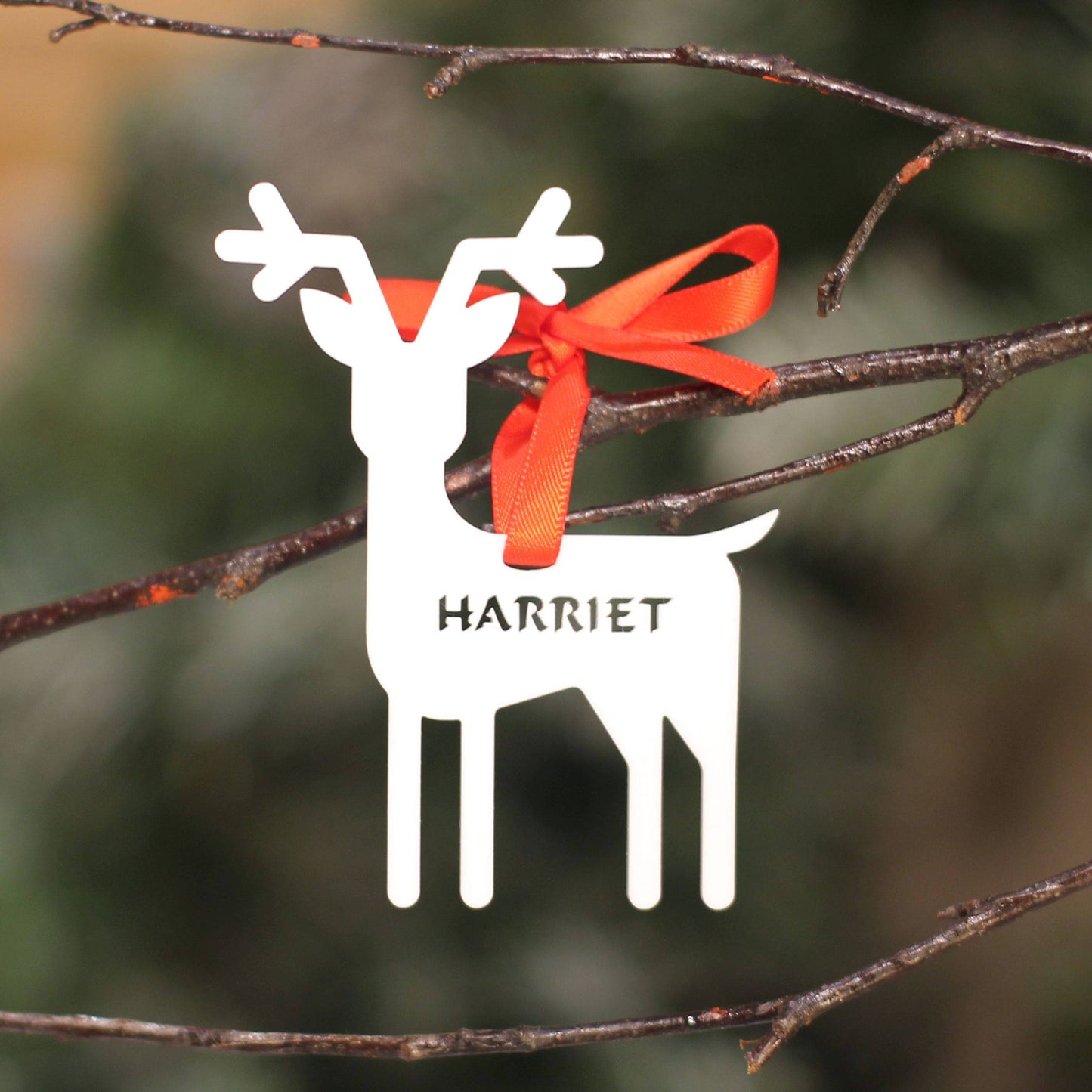 Personalised Custom White Rudolph Reindeer Christmas Tree Bauble Festive Decoration Ornament Decorations Best Personalise Name Xmas .r. - DirectlyPersonalised