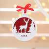 Personalised Custom White Rudolph Reindeer Christmas Tree Bauble Festive Decoration Ornament Decorations Personalise Name Xmas .o. - DirectlyPersonalised