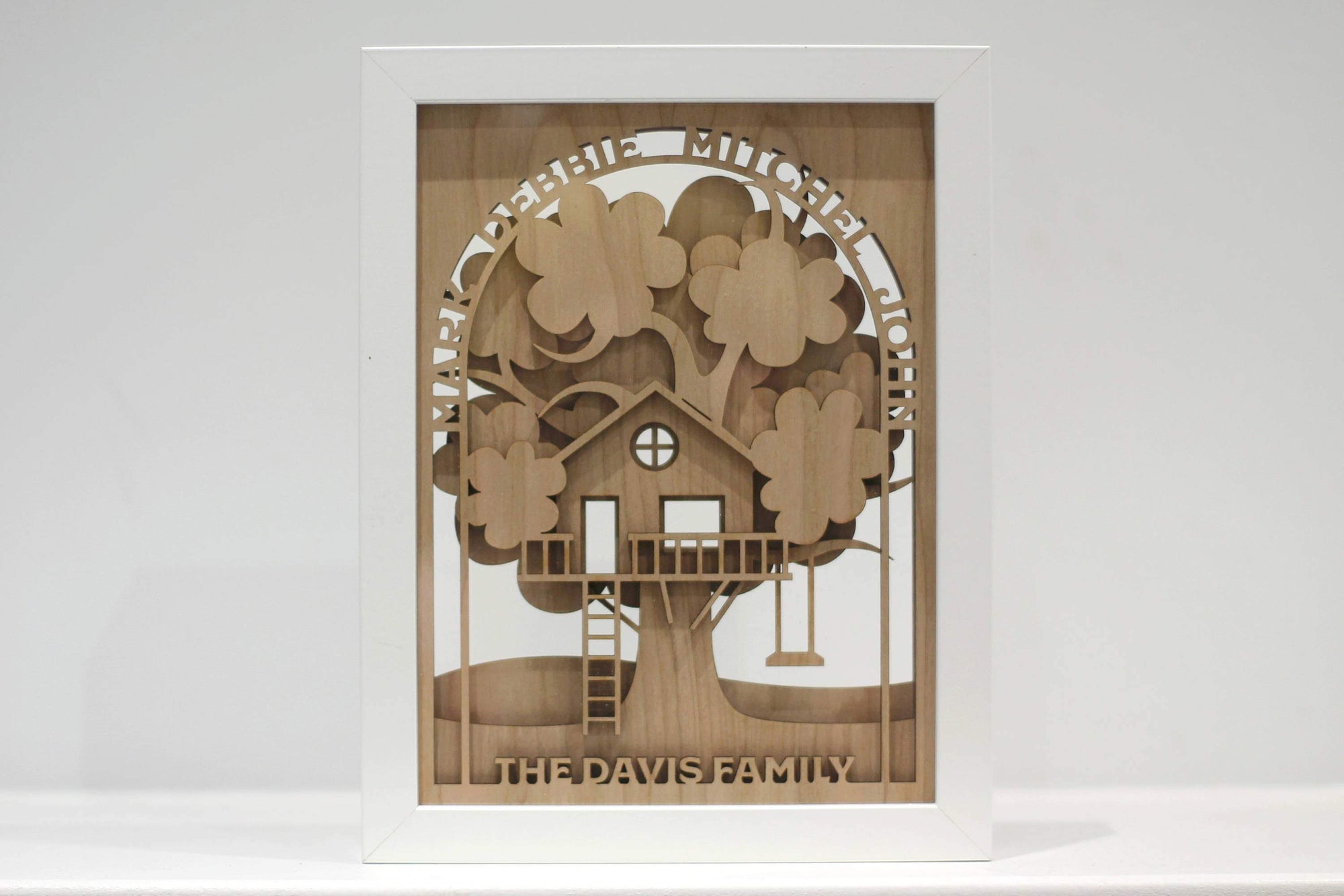 Personalised Family Tree Tree House Framed Custom Wall Art Decor .h. – Fast Delivery - DirectlyPersonalised