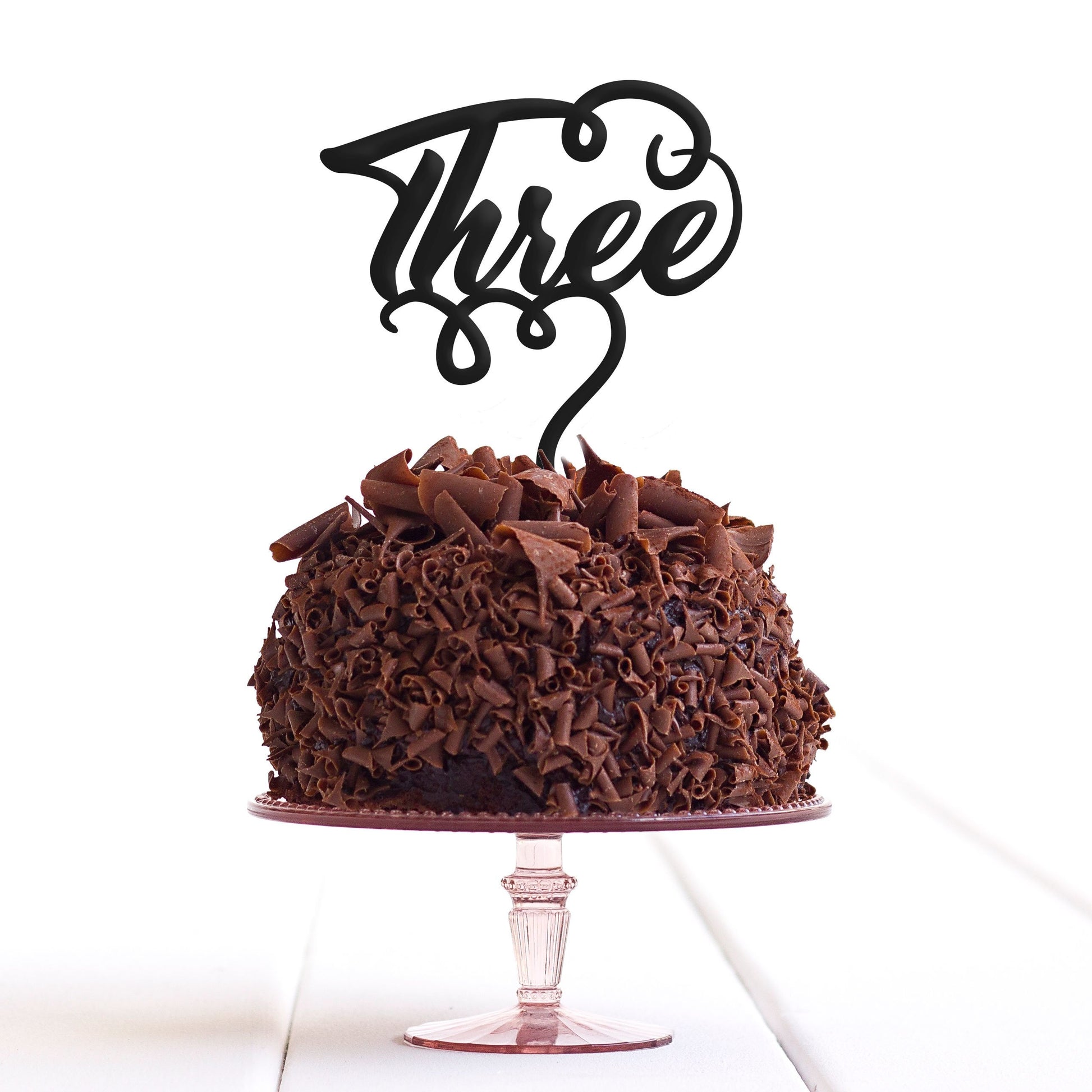 Three 3 Cake Topper Third 3rd Birthday Party Anniversary Decoration - DirectlyPersonalised