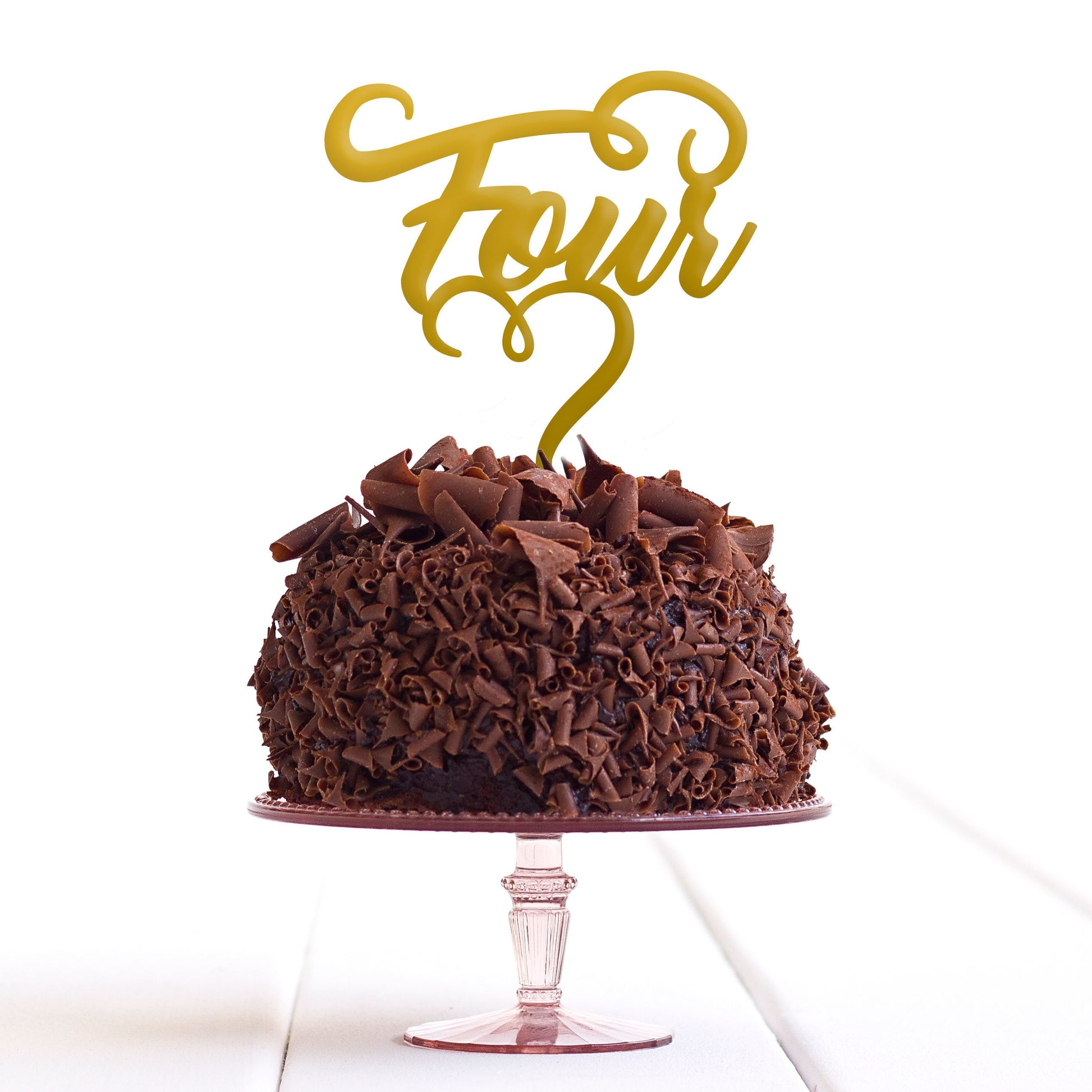 Four 4 Cake Topper Fourth 4th Birthday Party Anniversary Decoration - DirectlyPersonalised