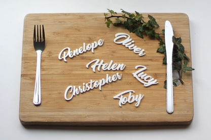 Personalised Wedding Name Place Settings Custom Dinner Reception Table Setting .c. - DirectlyPersonalised