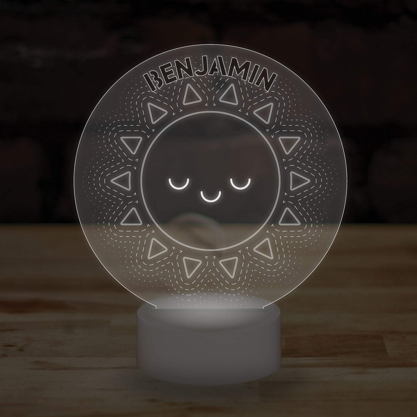 Personalised Sun Name Lamp Custom 3D Effect Nightlight 7 Colour LED USB Table Bedroom Desk Lamp - DirectlyPersonalised