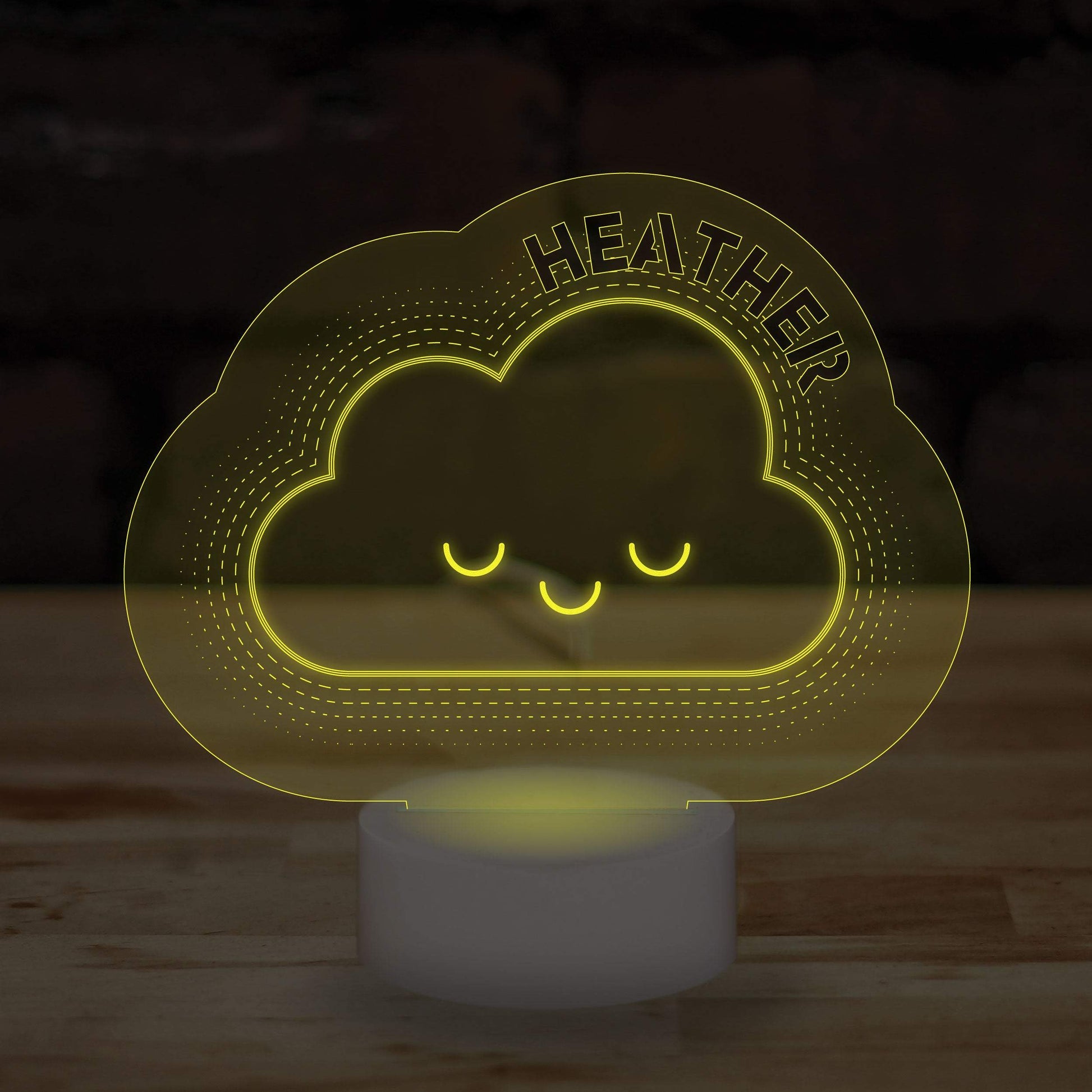 Personalised Cloud Name Lamp Custom 3D Effect Sleep Nightlight 7 Colour LED USB Table Bedroom Desk Lamp - DirectlyPersonalised