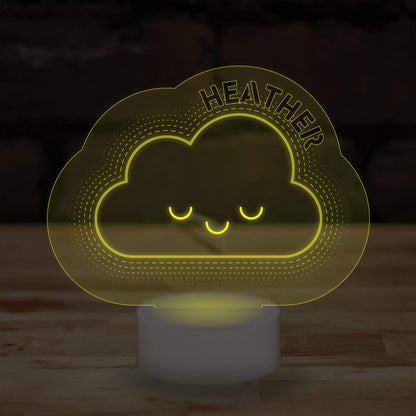 Personalised Cloud Name Lamp Custom 3D Effect Sleep Nightlight 7 Colour LED USB Table Bedroom Desk Lamp - DirectlyPersonalised