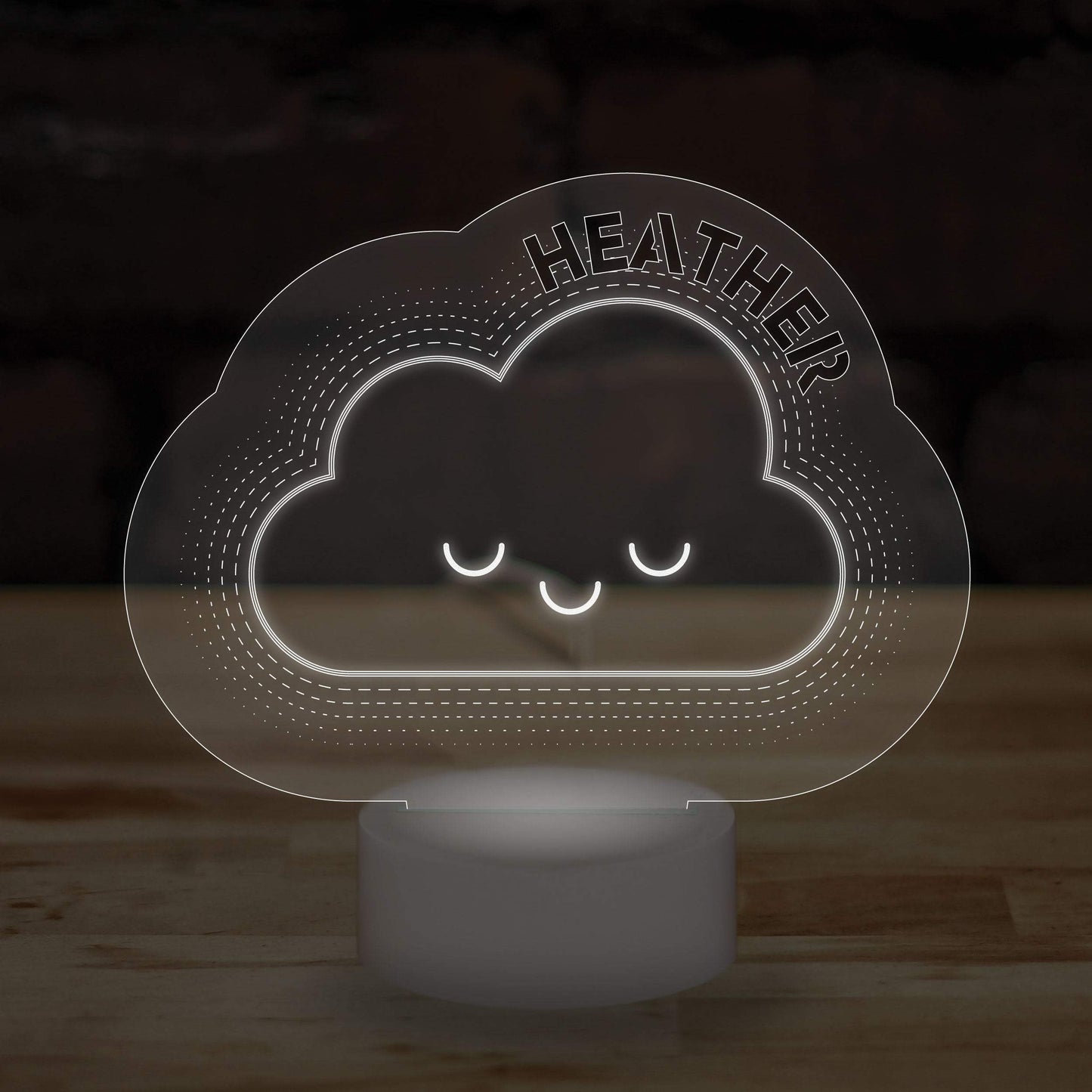 Personalised Cloud Name Lamp Custom 3D Effect Sleep Nightlight 7 Colour LED USB Table Bedroom Desk Lamp - DirectlyPersonalised