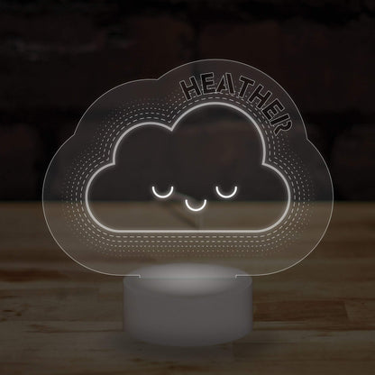 Personalised Cloud Name Lamp Custom 3D Effect Sleep Nightlight 7 Colour LED USB Table Bedroom Desk Lamp - DirectlyPersonalised