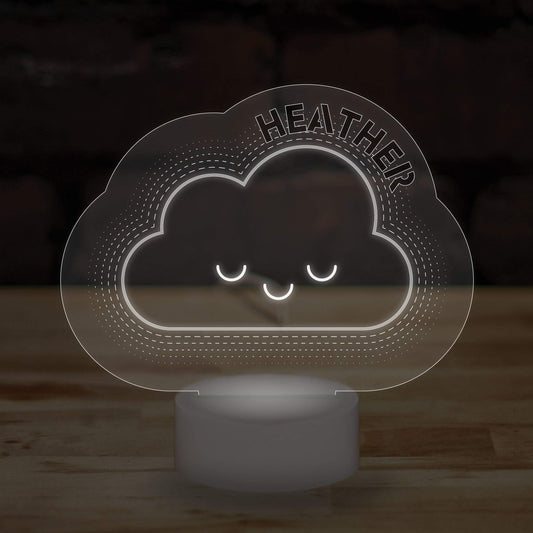 Personalised Cloud Name Lamp Custom 3D Effect Sleep Nightlight 7 Colour LED USB Table Bedroom Desk Lamp - DirectlyPersonalised