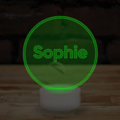 Personalised Name Lamp Custom 3D Effect Sleep Nightlight 7 Colour LED USB Table Bedroom Desk Lamp .a. - DirectlyPersonalised