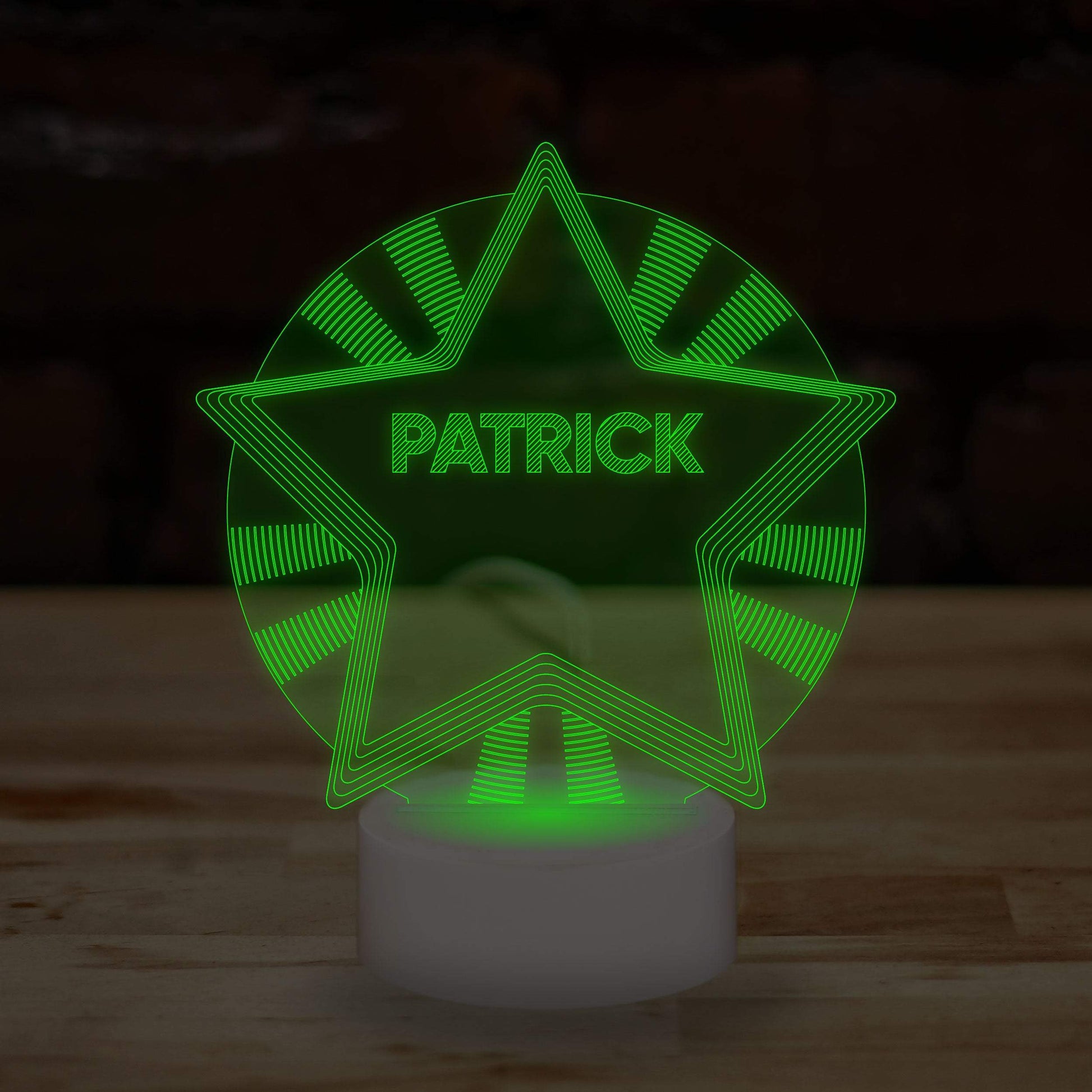 Personalised Star Name Lamp Custom 3D Effect Nightlight 7 Colour LED USB Table Bedroom Desk Lamp - DirectlyPersonalised