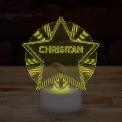 Personalised Star Name Lamp Custom 3D Effect Nightlight 7 Colour LED USB Table Bedroom Desk Lamp - DirectlyPersonalised