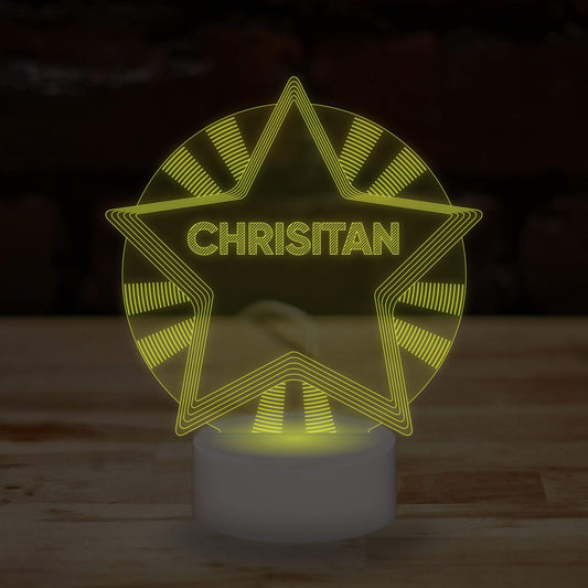 Personalised Star Name Lamp Custom 3D Effect Nightlight 7 Colour LED USB Table Bedroom Desk Lamp - DirectlyPersonalised