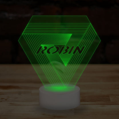 Personalised Optical Illusion Lamp Custom 3D Effect Penrose Triangle Nightlight 7 Colour LED USB Table Bedroom Desk Lamp - DirectlyPersonalised