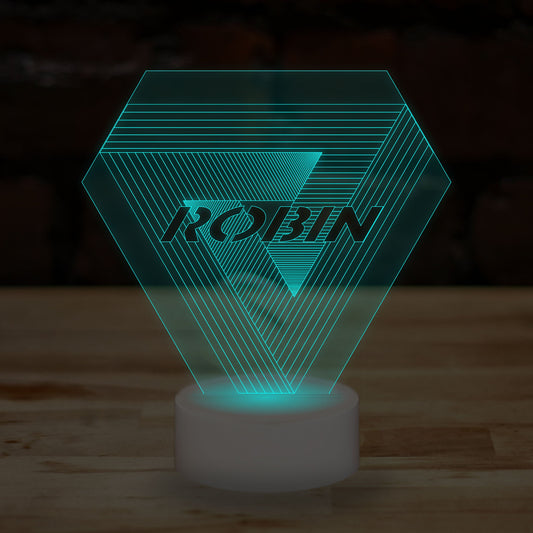 Personalised Optical Illusion Lamp Custom 3D Effect Penrose Triangle Nightlight 7 Colour LED USB Table Bedroom Desk Lamp - DirectlyPersonalised