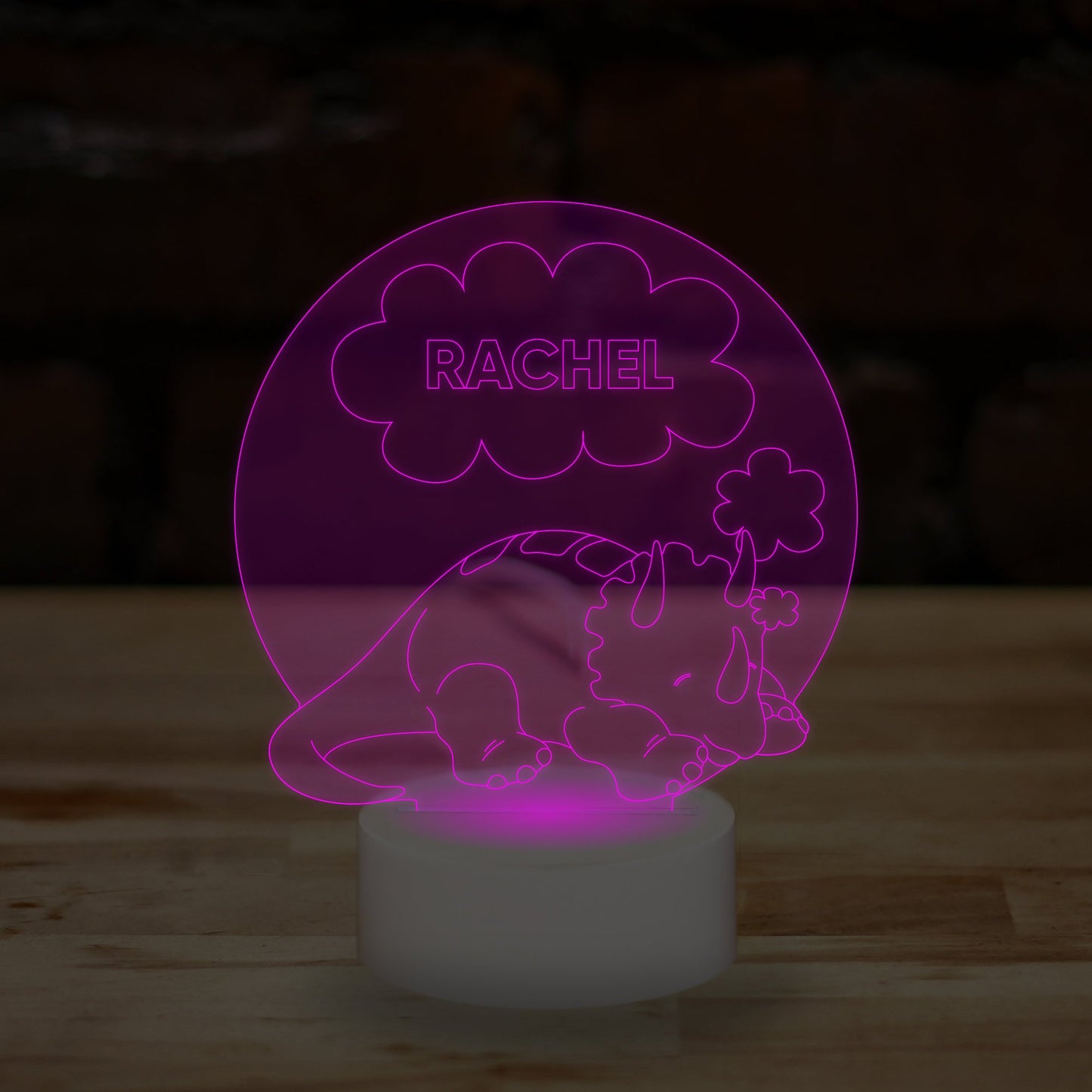 Personalised Dinosaur Lamp Custom 3D Effect Sleep Nightlight 7 Colour LED USB Table Bedroom Desk Lamp .a. - DirectlyPersonalised