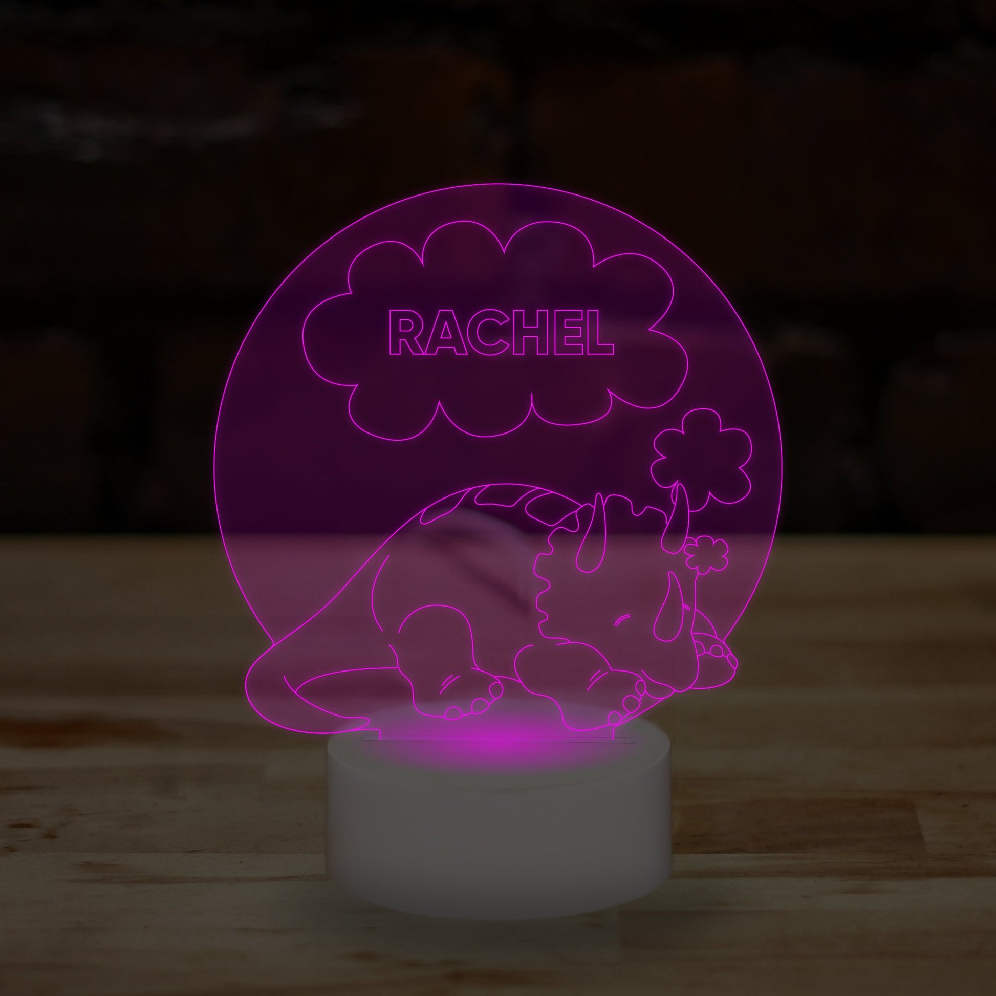 Personalised Dinosaur Lamp Custom 3D Effect Sleep Nightlight 7 Colour LED USB Table Bedroom Desk Lamp .a. - DirectlyPersonalised