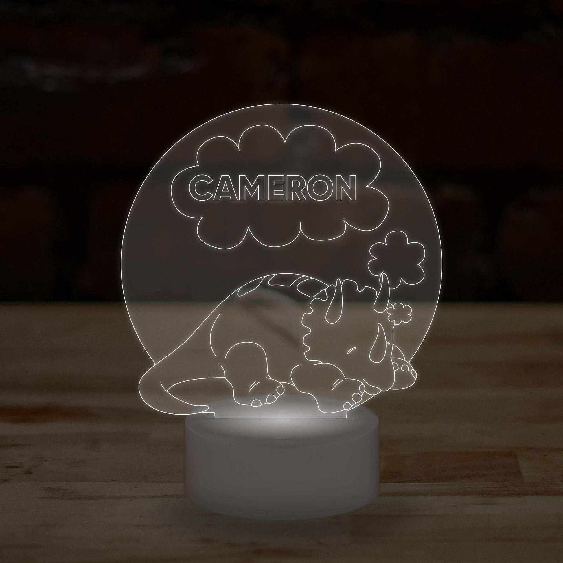 Personalised Dinosaur Lamp Custom 3D Effect Sleep Nightlight 7 Colour LED USB Table Bedroom Desk Lamp .a. - DirectlyPersonalised