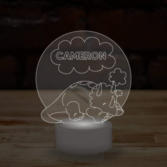 Personalised Dinosaur Lamp Custom 3D Effect Sleep Nightlight 7 Colour LED USB Table Bedroom Desk Lamp .a. - DirectlyPersonalised