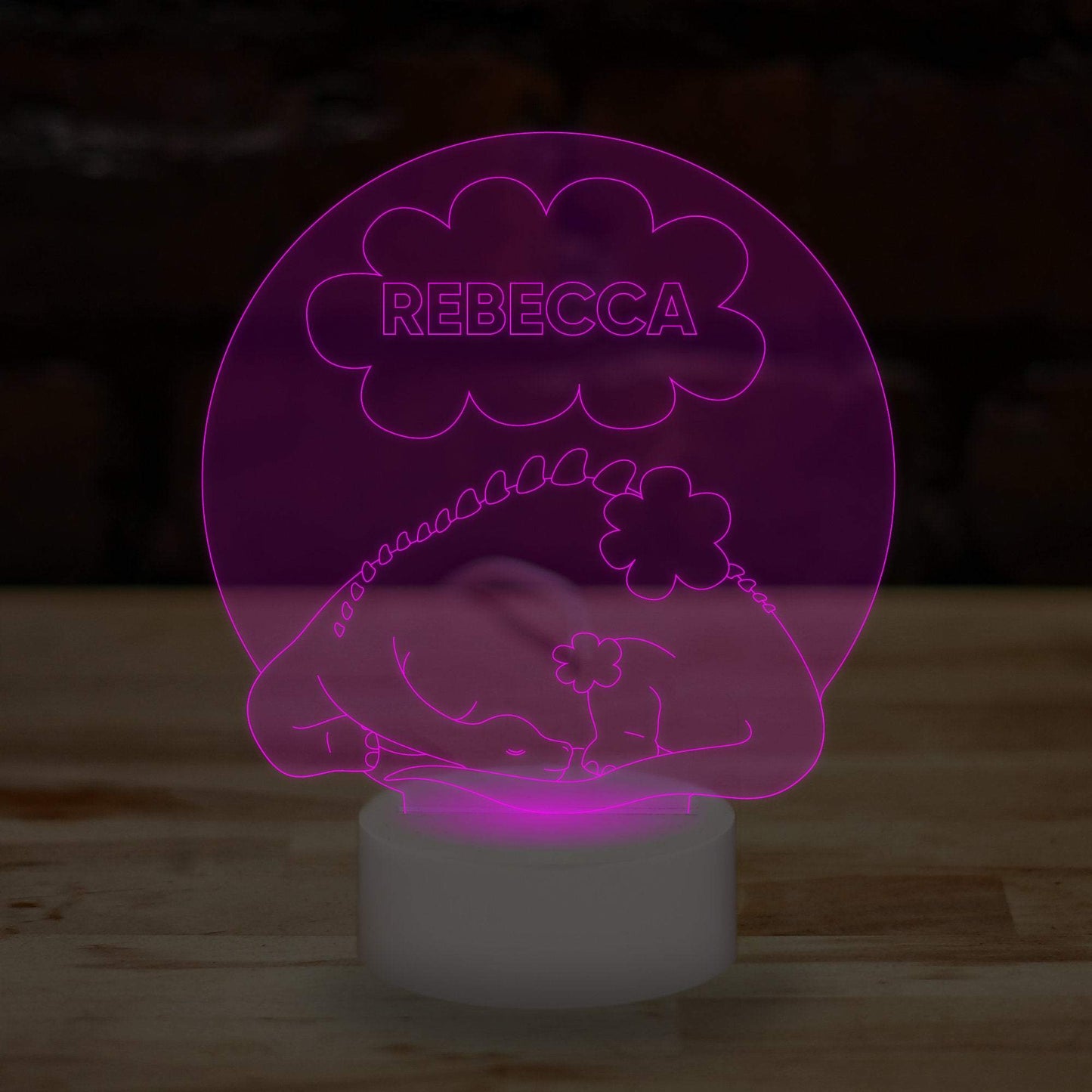 Personalised Dinosaur Lamp Custom 3D Effect Sleep Nightlight 7 Colour LED USB Table Bedroom Desk Lamp .b. - DirectlyPersonalised