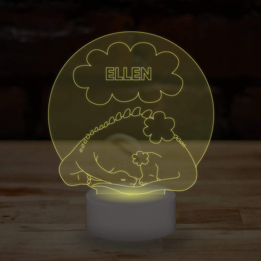 Personalised Dinosaur Lamp Custom 3D Effect Sleep Nightlight 7 Colour LED USB Table Bedroom Desk Lamp .b. - DirectlyPersonalised