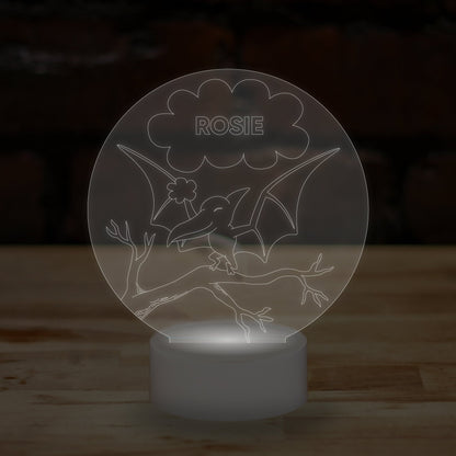 Personalised Dinosaur Lamp Custom 3D Effect Sleep Nightlight 7 Colour LED USB Table Bedroom Desk Lamp .c. - DirectlyPersonalised