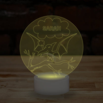 Personalised Dinosaur Lamp Custom 3D Effect Sleep Nightlight 7 Colour LED USB Table Bedroom Desk Lamp .c. - DirectlyPersonalised
