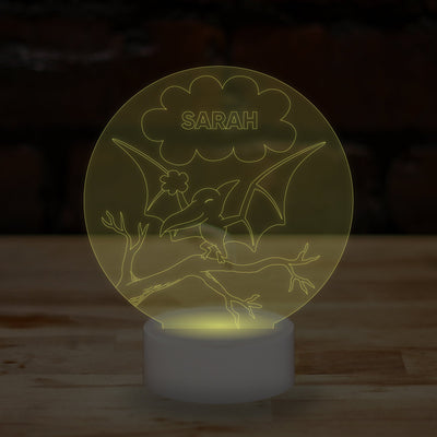 Personalised Dinosaur Lamp Custom 3D Effect Sleep Nightlight 7 Colour LED USB Table Bedroom Desk Lamp .c. - DirectlyPersonalised