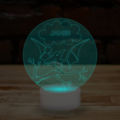 Personalised Dinosaur Lamp Custom 3D Effect Sleep Nightlight 7 Colour LED USB Table Bedroom Desk Lamp .c. - DirectlyPersonalised