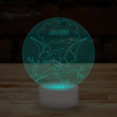 Personalised Dinosaur Lamp Custom 3D Effect Sleep Nightlight 7 Colour LED USB Table Bedroom Desk Lamp .c. - DirectlyPersonalised