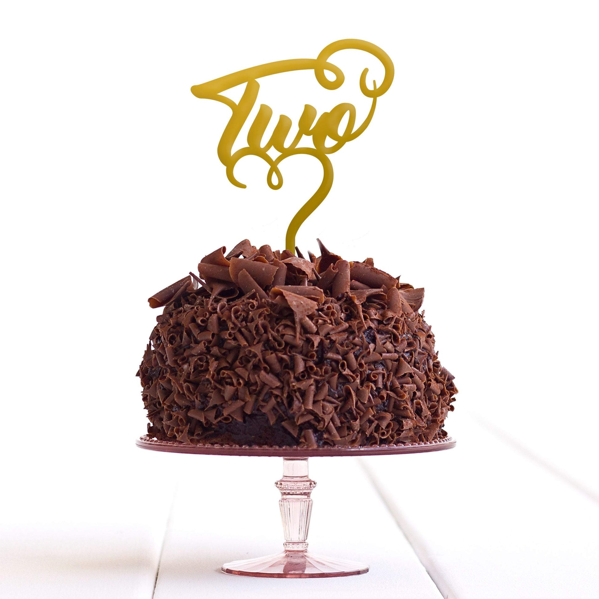 Two 2 Cake Topper Second 2nd Birthday Party Anniversary Decoration - DirectlyPersonalised