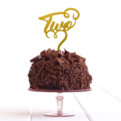 Two 2 Cake Topper Second 2nd Birthday Party Anniversary Decoration - DirectlyPersonalised