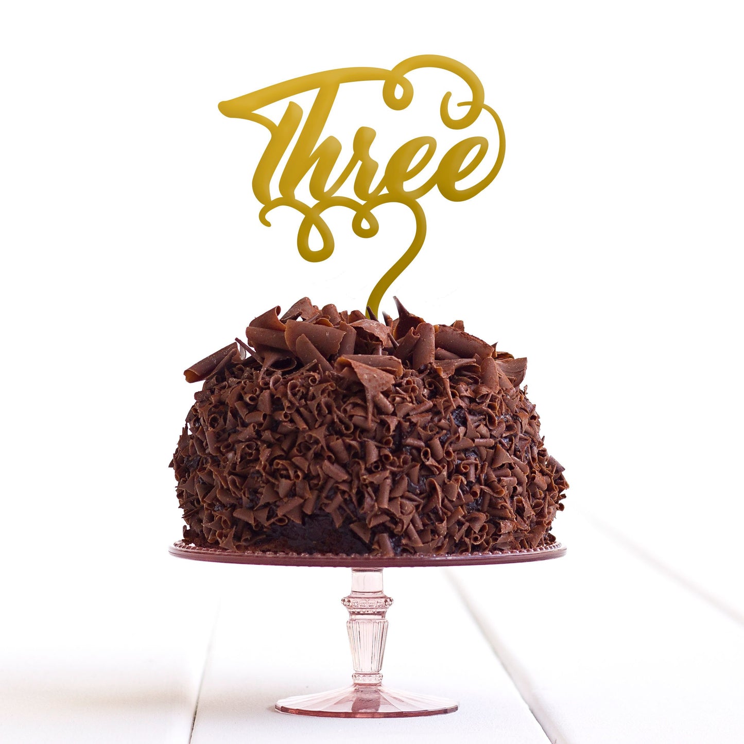 Three 3 Cake Topper Third 3rd Birthday Party Anniversary Decoration - DirectlyPersonalised