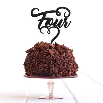 Four 4 Cake Topper Fourth 4th Birthday Party Anniversary Decoration - DirectlyPersonalised
