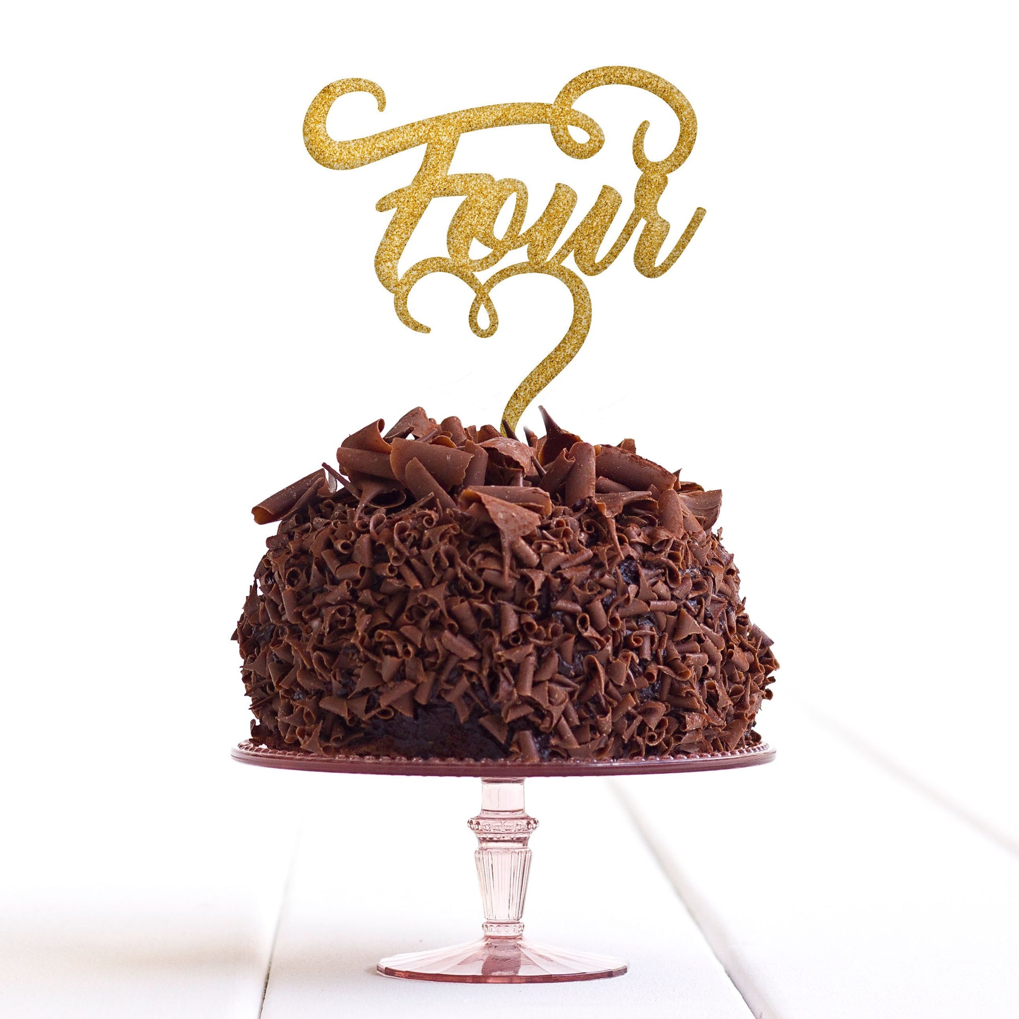 Four 4 Cake Topper Fourth 4th Birthday Party Anniversary Decoration - DirectlyPersonalised