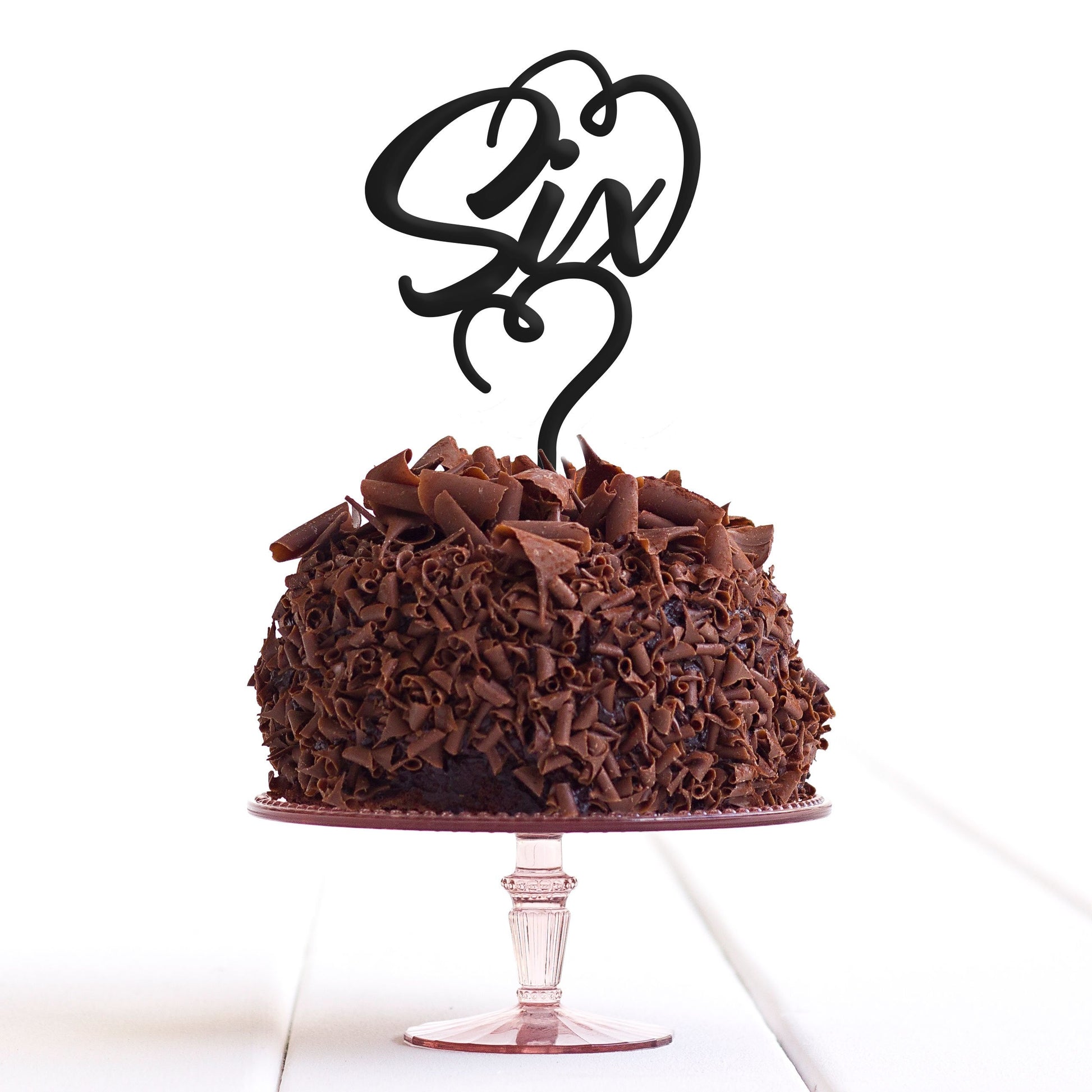 Six 6 Cake Topper Sixth 6th Birthday Party Anniversary Decoration - DirectlyPersonalised