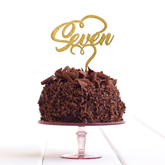 Seven 7 Cake Topper Seventh 7th Birthday Party Anniversary Decoration - DirectlyPersonalised