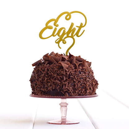 Eight 8 Cake Topper Eighth 8th Birthday Party Anniversary Decoration - DirectlyPersonalised