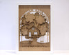 Personalised 3D Family Tree Treehouse in Oak Wood with White Frame – Fast UK Delivery - DirectlyPersonalised