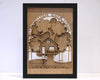 Personalised 3D Family Tree Treehouse in Oak Wood with Black Frame – Fast UK Delivery - DirectlyPersonalised