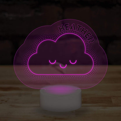 Personalised Cloud Name Lamp Custom 3D Effect Sleep Nightlight 7 Colour LED USB Table Bedroom Desk Lamp - DirectlyPersonalised