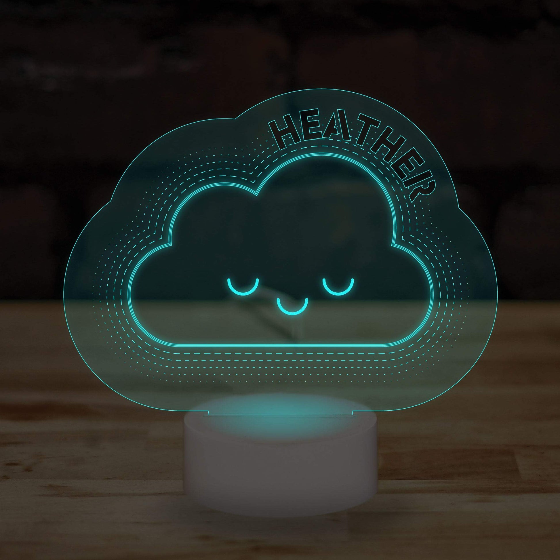 Personalised Cloud Name Lamp Custom 3D Effect Sleep Nightlight 7 Colour LED USB Table Bedroom Desk Lamp - DirectlyPersonalised